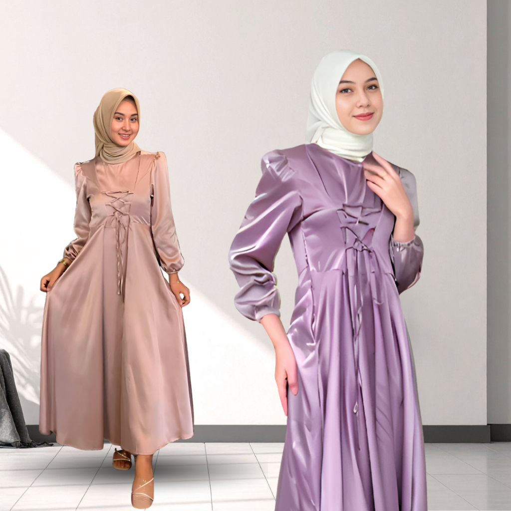 WEDDING DRESS PINK AMARA SATIN SERAGAM BRIDESMAID POLOS KONDANGAN WISUDA BRIDESMAID MEWAH ELEGAN SIM