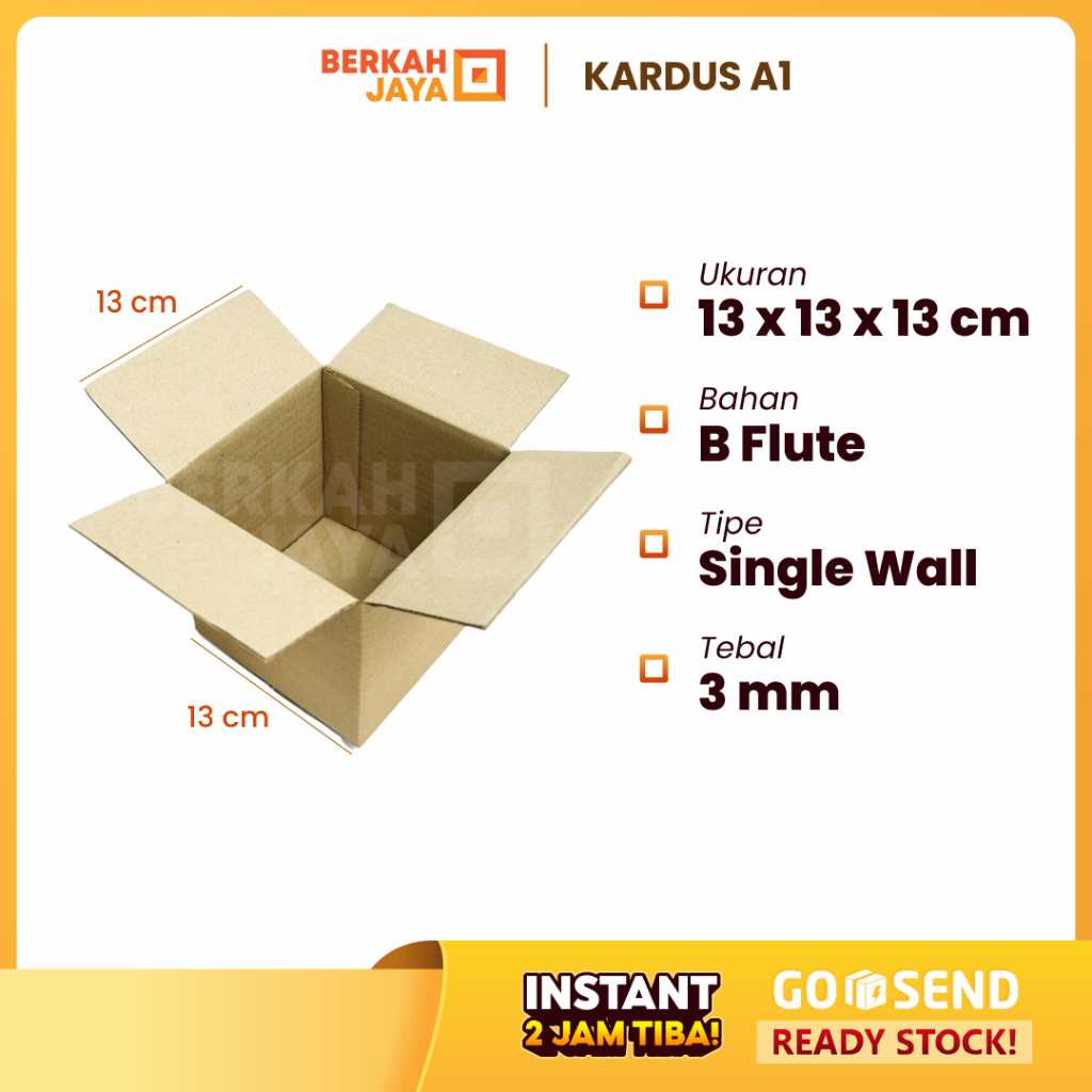 

[GROSIR 100 PCS] kardus karton box uk. 13x13x13 cm single wall polos 13 x 13 x 13 cm