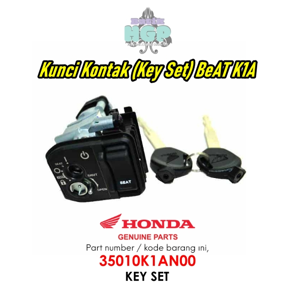 Kunci Motor Beat Deluxe , Key Set Original AHM - 35010K1AN00