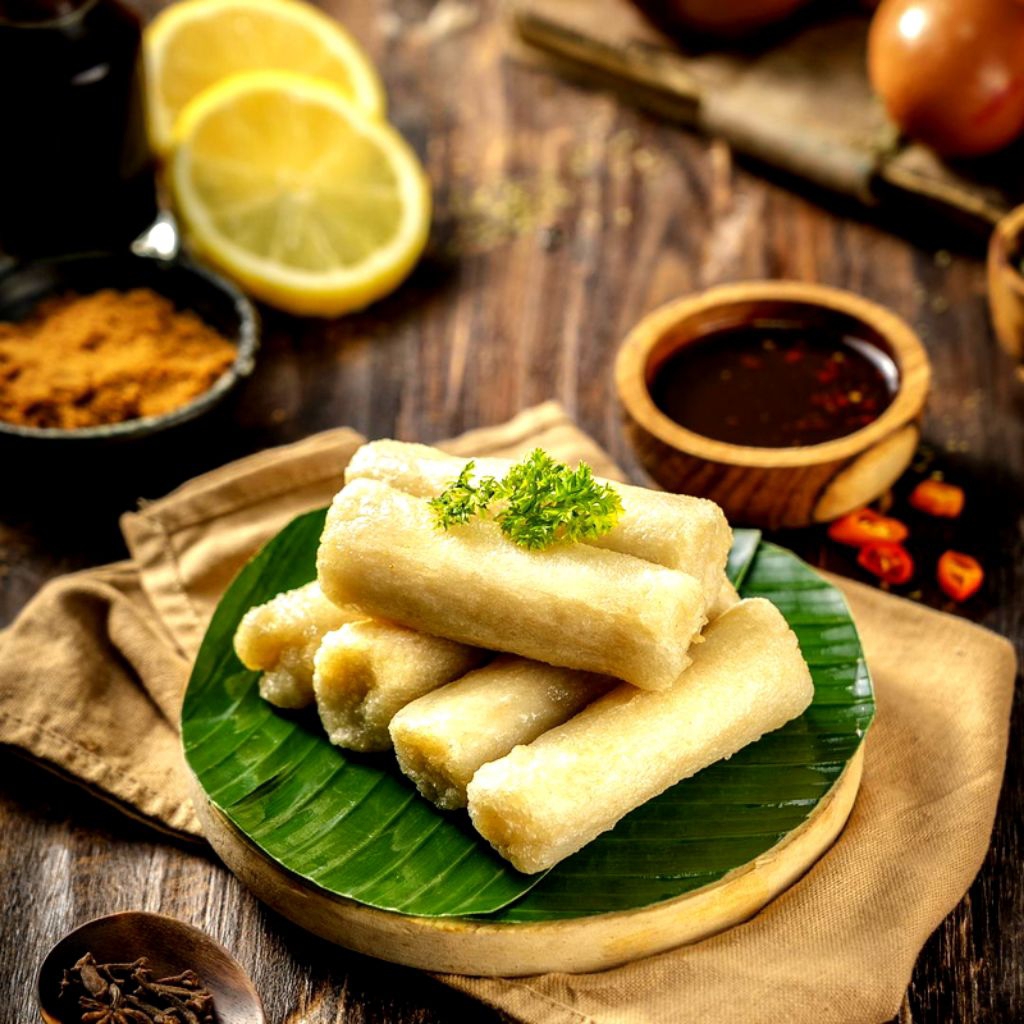 

25 Pcs Pempek Lenjer Tanpa Ikan Gratis Cuko 1 Botol 100 ml