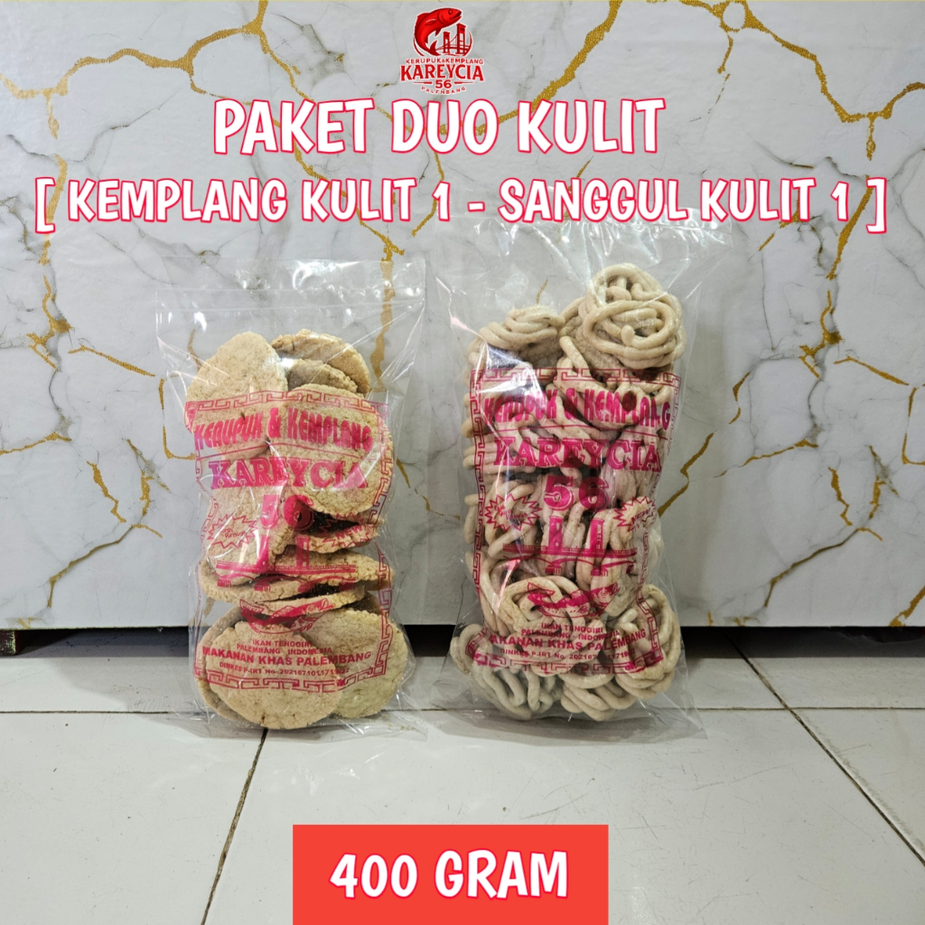 

Kerupuk Kemplang Ikan Tenggiri - Paket Duo Kulit 2 Bungkus - Hemat & Fresh - Khas Palembang - 400 Gram
