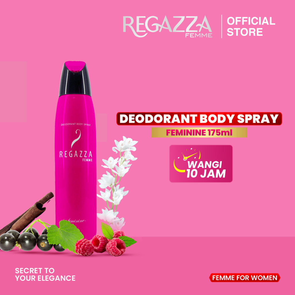 Regazza Femme Deodorant Body Spray Feminine (Pink, 175ml)