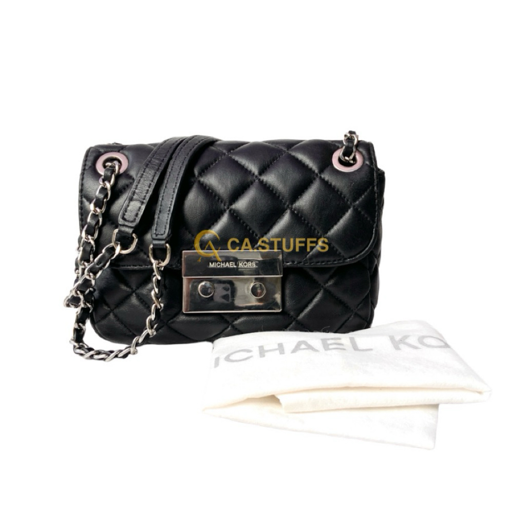 Preloved Michael Kors MK Small Sloan Quilted Crossbody & Shoulder Flap Bag
