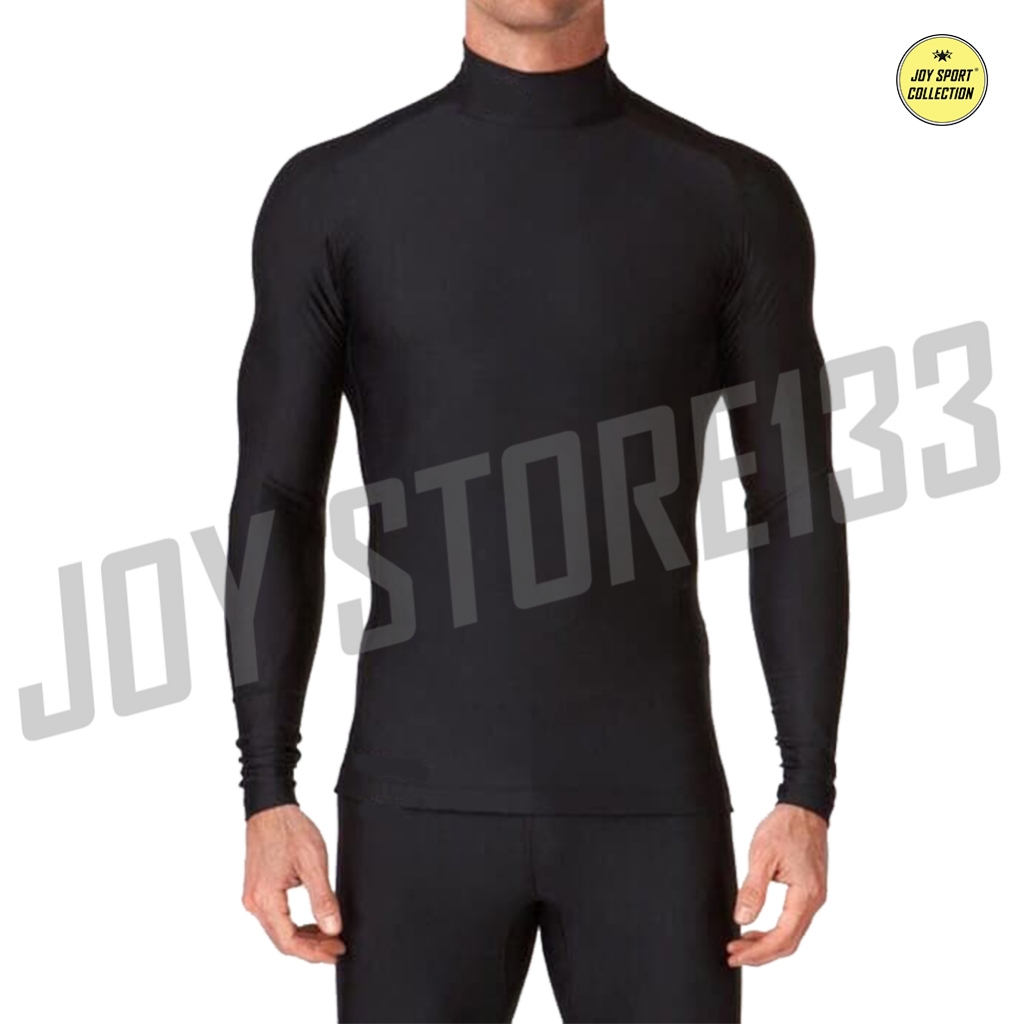 BAJU MANSET BASELAYER LEHER TINGGI PAKAIAN OLAHRAGA PRIA WANITA FUTSAL SEPAKBOLA FITNESS GYM