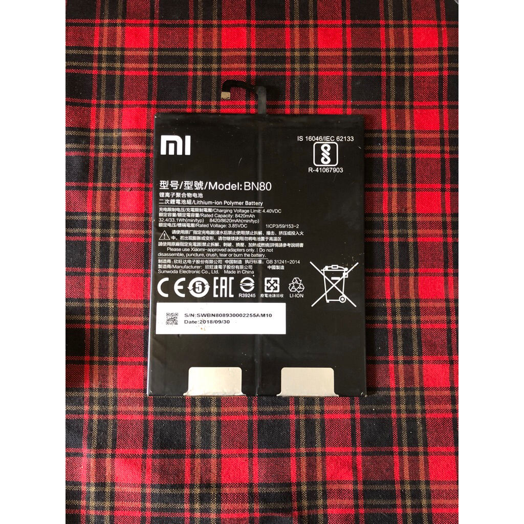 Battre Battery XIAOMI MI PAD 4 Plus BN80 Ori Copotan
