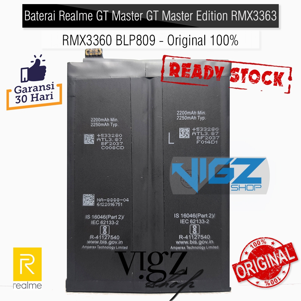 Baterai Realme GT Master GT Master Edition RMX3363 RMX3360 BLP809 Original 100%
