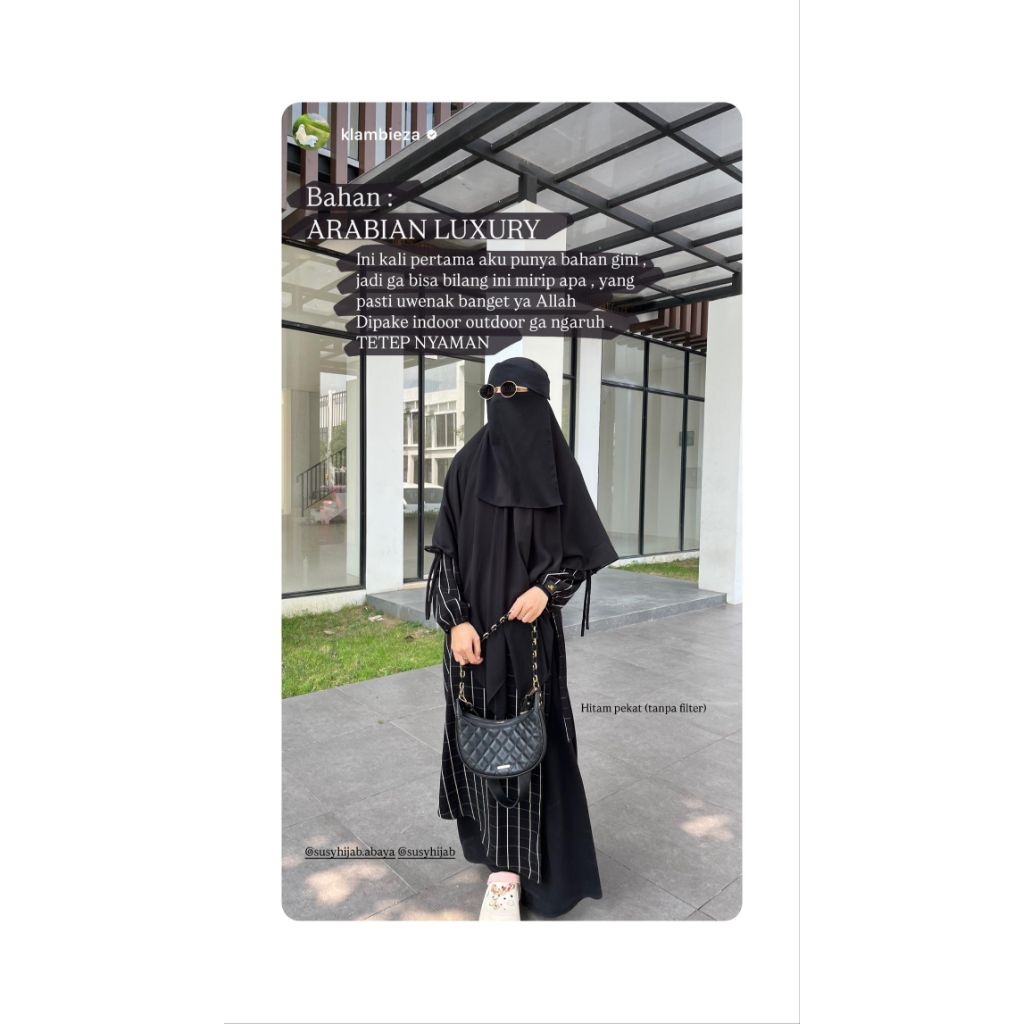 susyhijab terbaru Abaya HARUKA dress gamis lebaran umroh haji ramadan masturoh pekat hitam syari ele