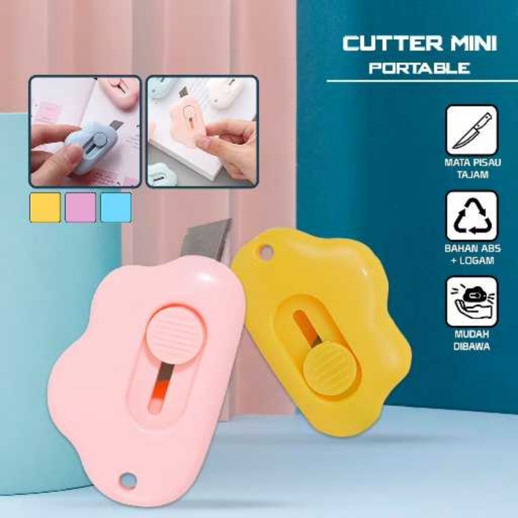 

Cutter Mini Lucu Bentuk Awan / Pisau Kartun Alat Bantu Potong Kertas Alat Tulis Kantor / Pisau