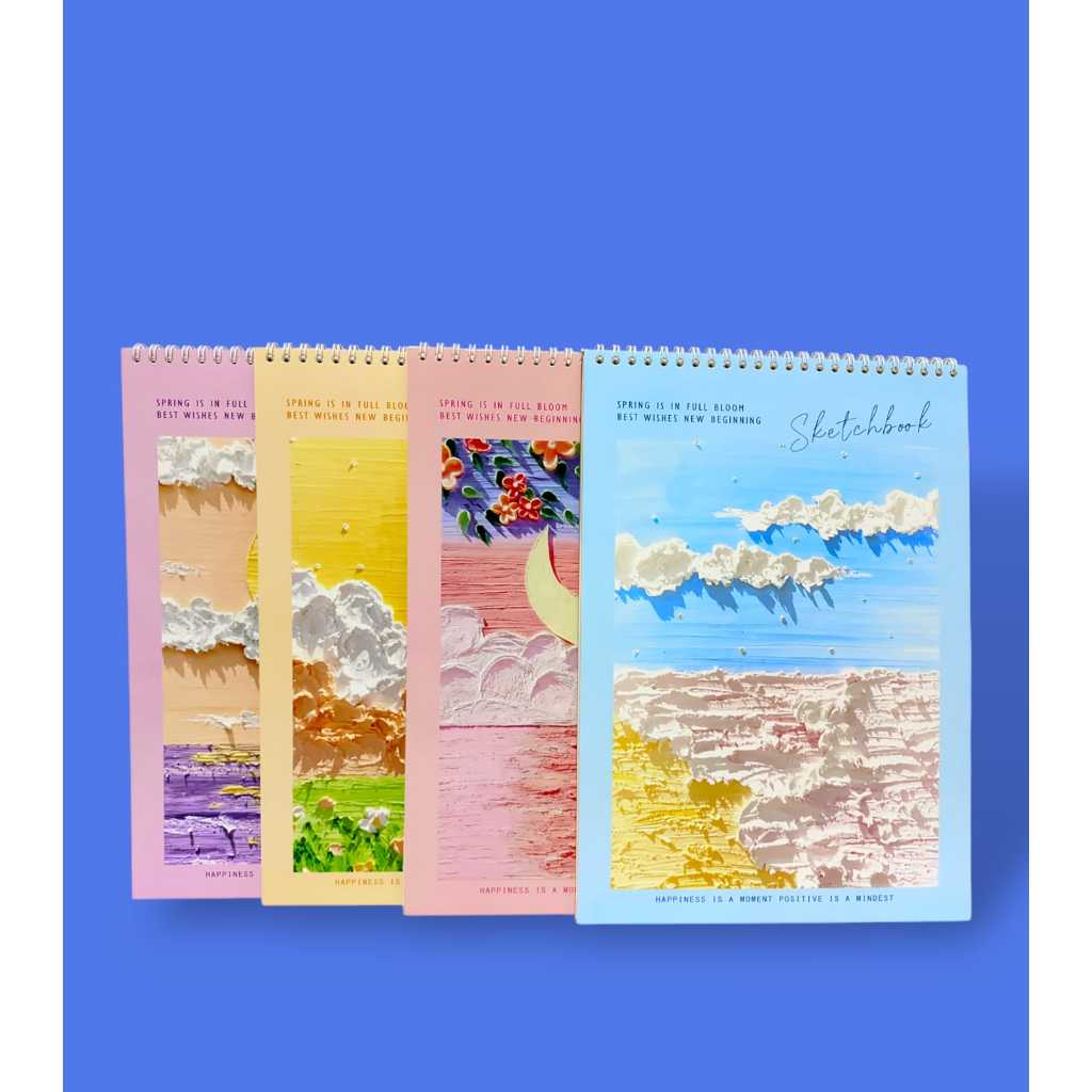 

Sketchbook A5 / Buku Gambar A5/ Buku Sketsa Vertikal Jilid Spiral 45 Lembar/90 Halaman/Motif ART 3D/