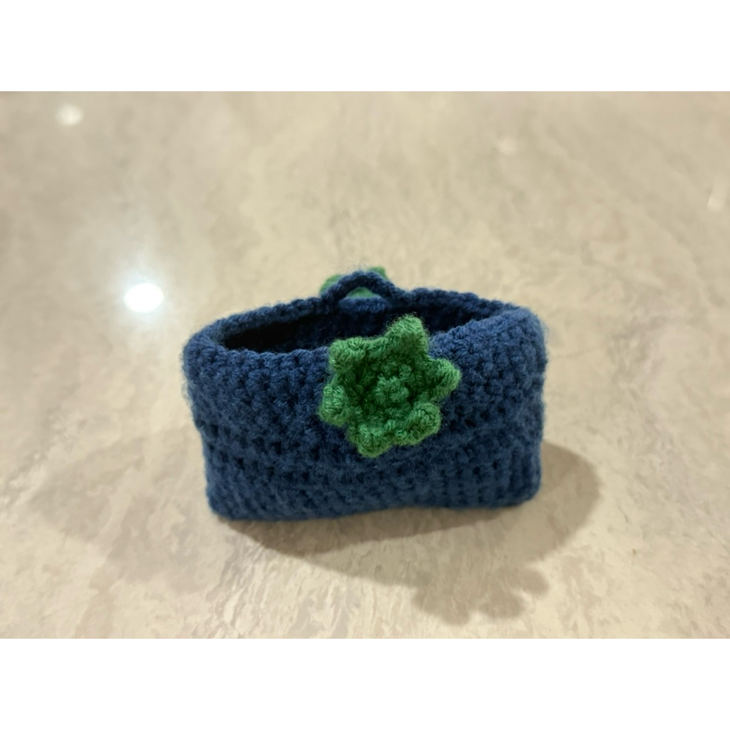 handmade crochet blueberry coin pouch dompet kecil