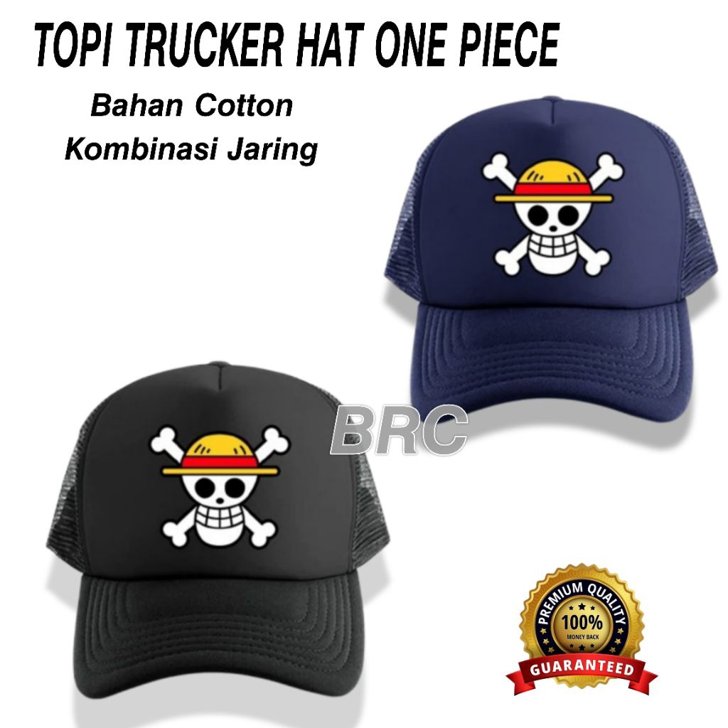 Topi One Piece/Topi Trucker Hat One Piece/Topi Jaring One Piece/Topi Pria/Topi Karakter