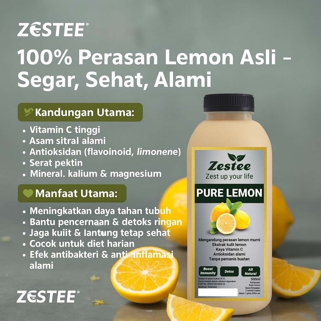 

Sari Lemon Murni – Antioksidan Tinggi, Cocok untuk Diet & Kesehatan, 500ml