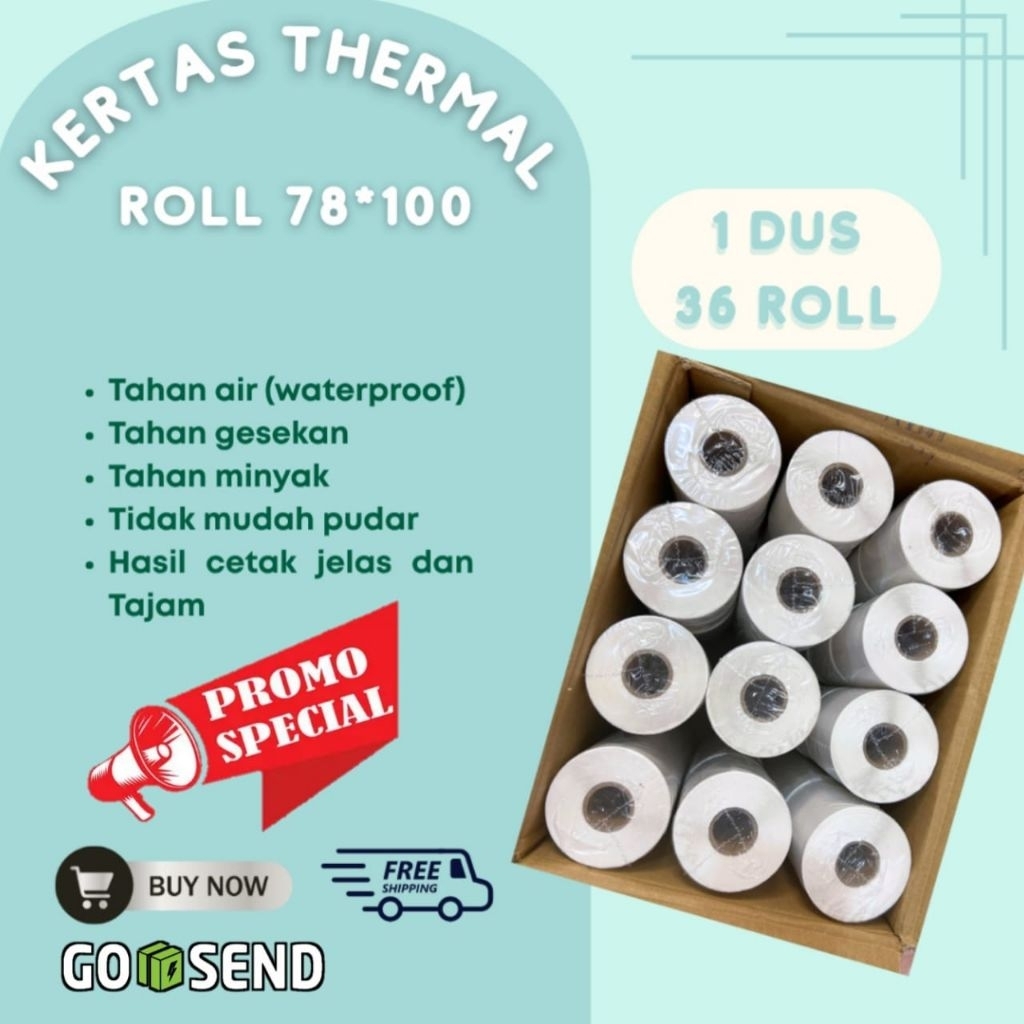 

Kertas thermal 78×100*300pcs 1 dus