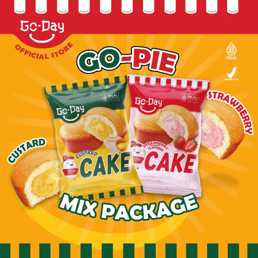 

GO-DAY Cake Custard dan Strawberry / BEST SELLER