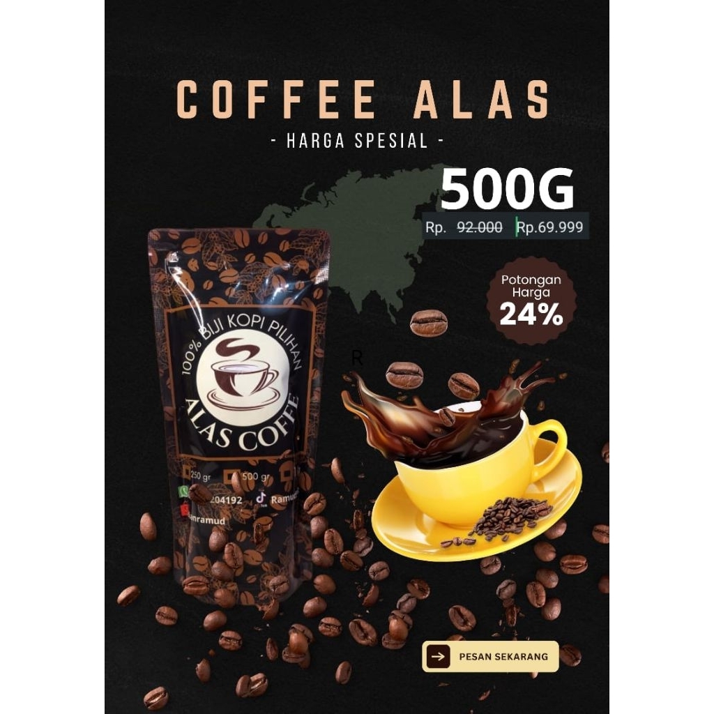 

Termurah kopi Bubuk halus rubosta Suprem 500gr