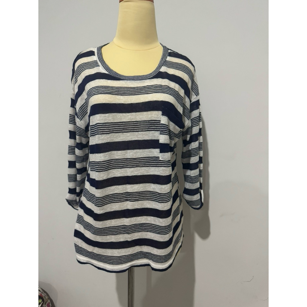 [PRELOVED] Atasan Salur Biru