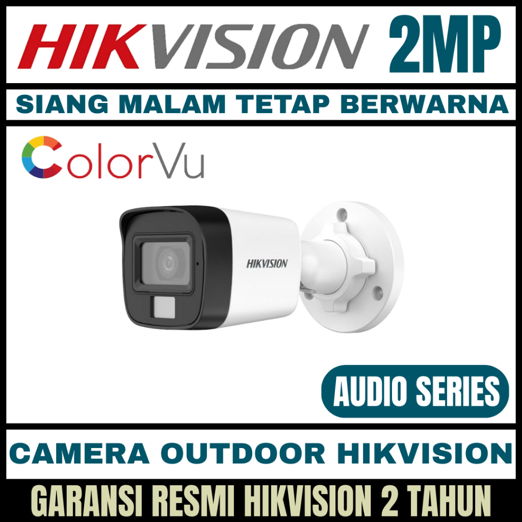 CCTV HIKVISION 2MP COLORVU OUTDOOR AUDIO KAMERA COLORFUL CAMERA CCTV