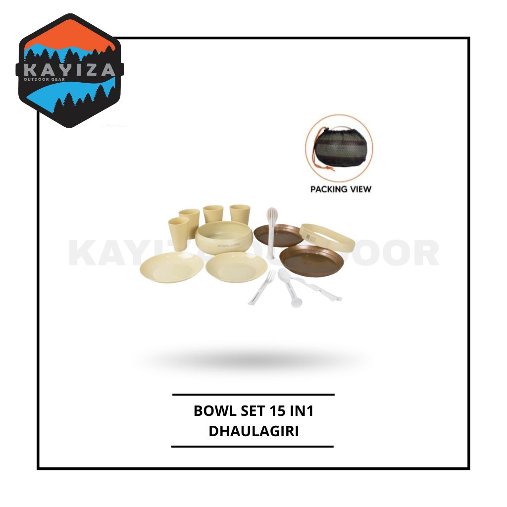 Cooking Bowl Set 15 in 1 Dhaulagiri Peralatan Makan Set Camping Hiking Piknik - Piring Set Camping