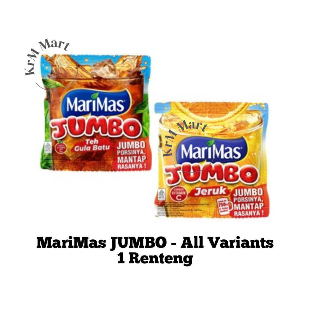 

MariMas Jumbo 1 renteng renceng All Varian rasa Teh Gula Batu Jeruk mari mas minuman bubuk serbuk instan