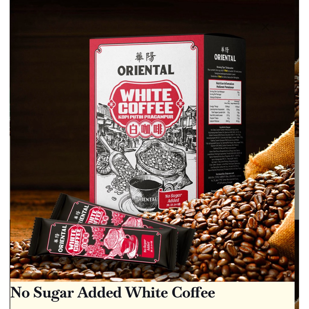 

ORIENTAL KOPI - No Sugar ADDED WHITE COFFEE - Original Malaysia