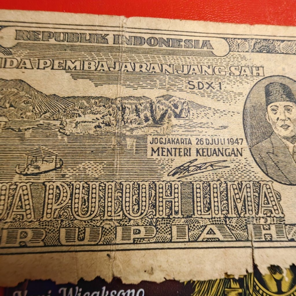 25 rupiah ory soekarno jogjakarta tahun 1947 sesuai foto ASLI