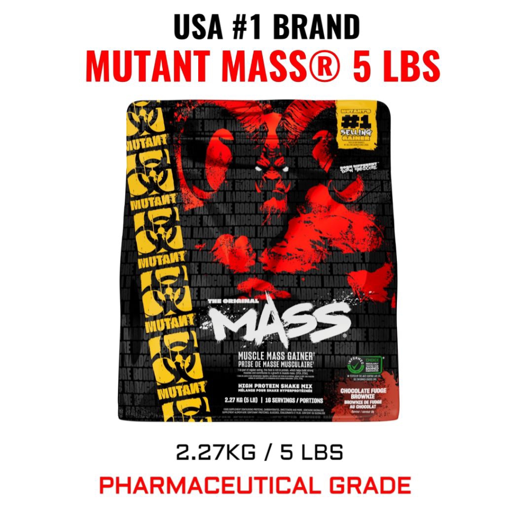 Mutant MASS GAINER 5 Lbs - 2.27kg Mutantmass Susu Penambah Berat Badan Dan Massa otot