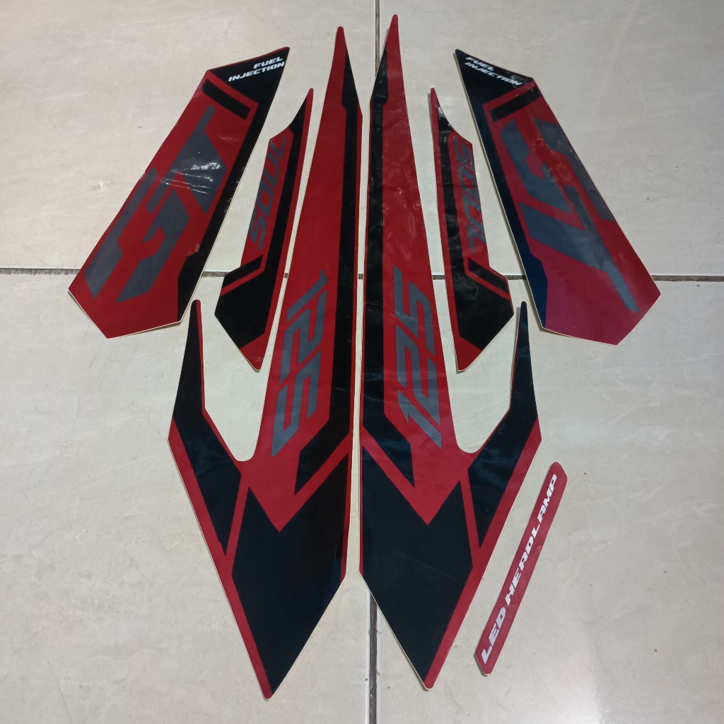 stiker striping yamaha mio soul gt 125 2015 merah lis body standar berkualitas original