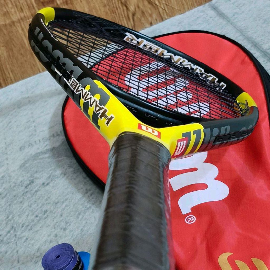 Raket Tenis Wilson Hammer Matrix Yellow Carbon Oversize Siap Pakai