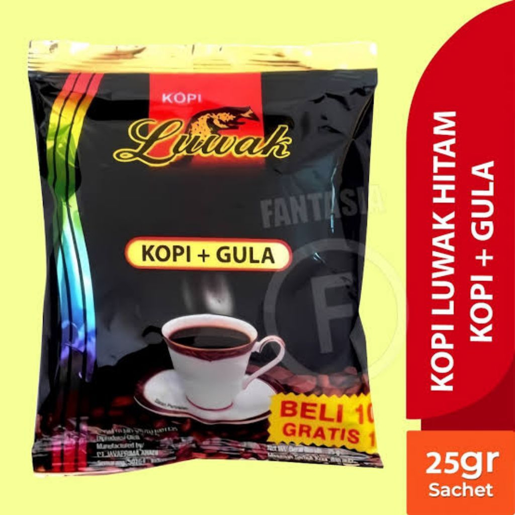 

kopi luwak hitam + gula renceng 2karton