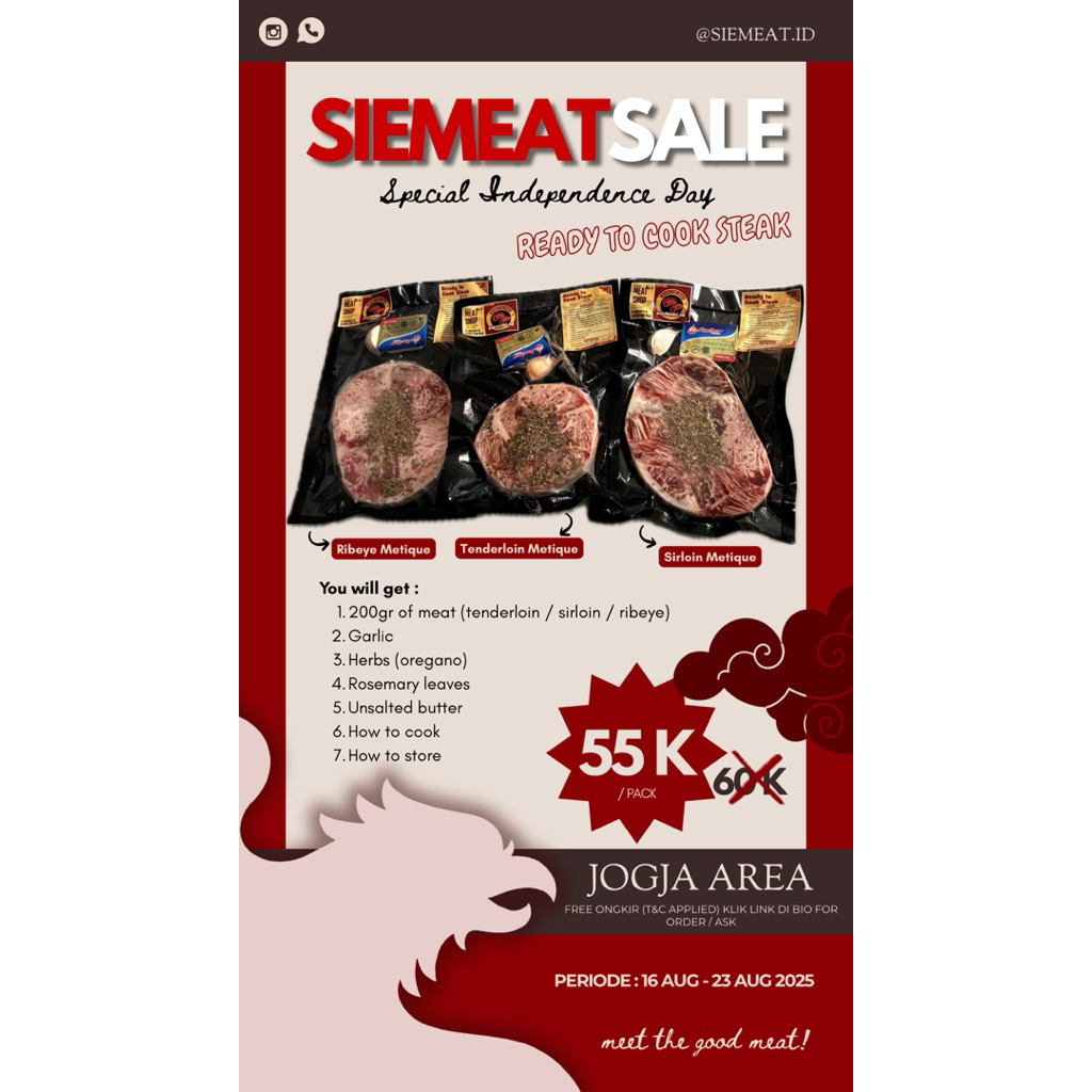 

READY TO COOK STEAK JOGJA STEAK YOGYAKARTA STEAK PREMIUM JOGJA MURAH FROZEN STEAK