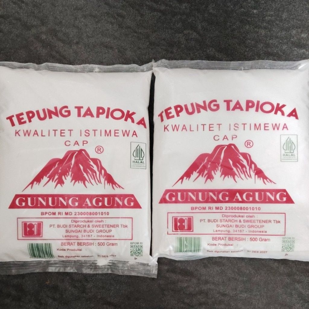 

Tepung tapioka Gunung Agung 500gr