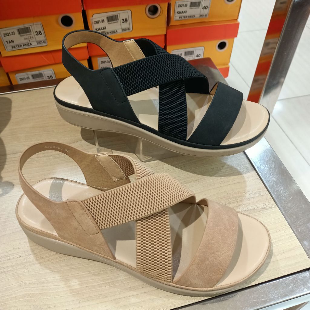 sepatu sandal wanita flat/sandal tali PETER KEIZA anti licin original