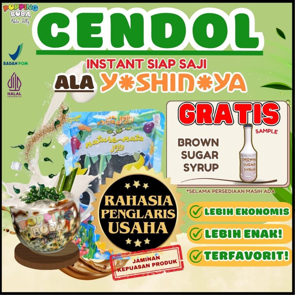 

JellyCendolKecebongAlaYoshinoyaCocokDengan JINGGA Sirup Sirop Syrup - Jelly Cendol Kecebong 500 Gram | Cocok Untuk Semua Jenis Minuman