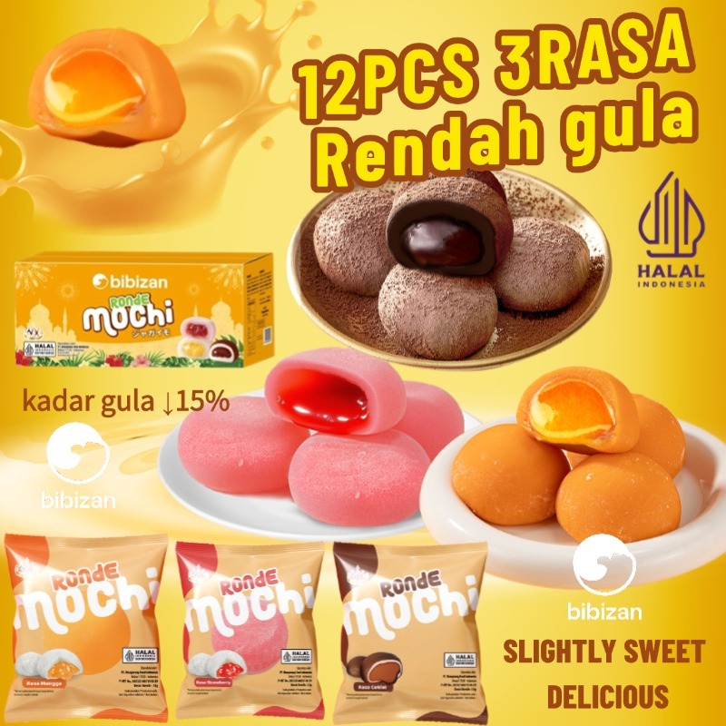 

BIBIZAN Cod 【Halal】Mochi Beli 12 GRATIS 12! Mochi Lembut isi Meledak!/Kue Mochi/Daifuku /Mochi Lembut dan Kenyal dimsum 3rasa