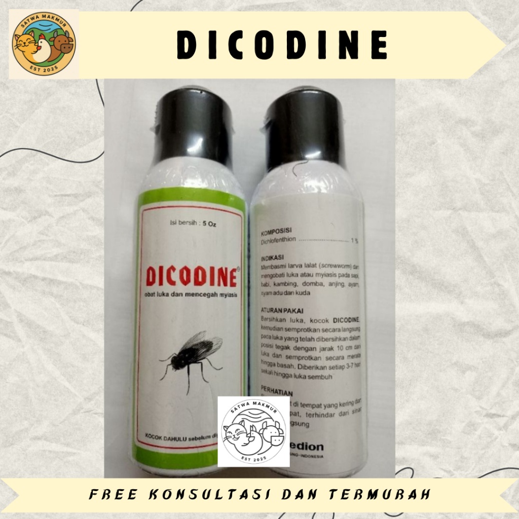 DICODINE - Obat Luka, Lalat, Sapi, kambing, Anti Myasis, Belatung, Medion