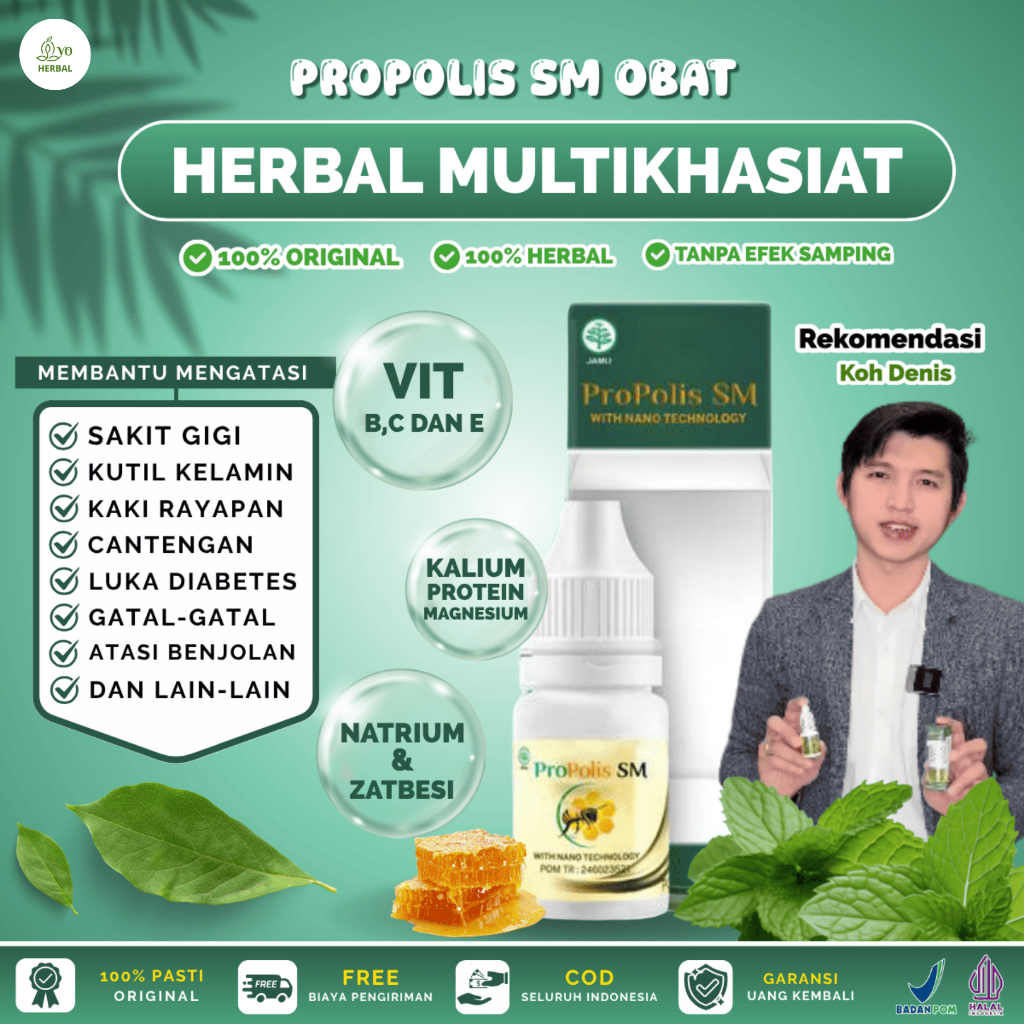 Propolis SM Brazilian Asli Obat Tetes Sakit Gigi, Kutil Kelamin, Kaki Rayapan, Cantengan, Luka Diabe