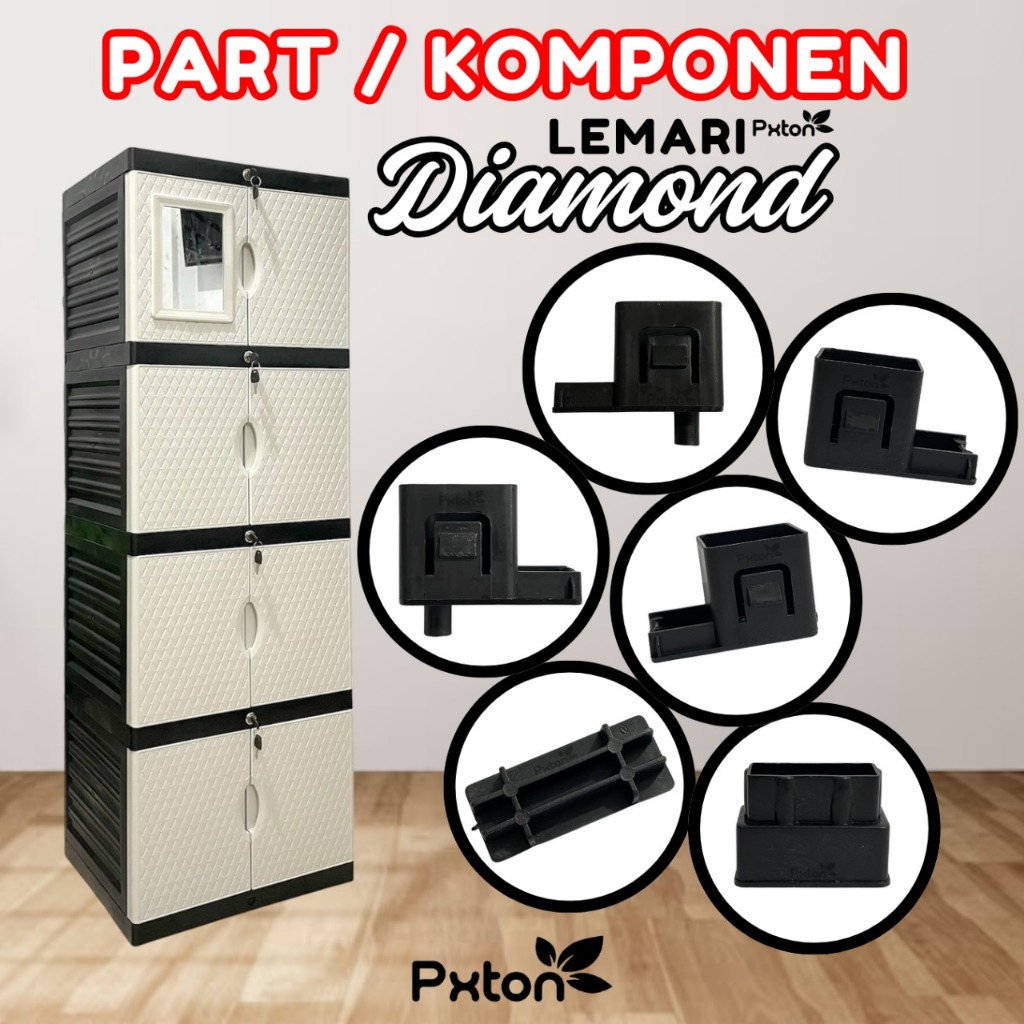 PXTON - Part lemari plastik diamond A B C D Dan kaki / Komponen lemari plastik diamond pxton