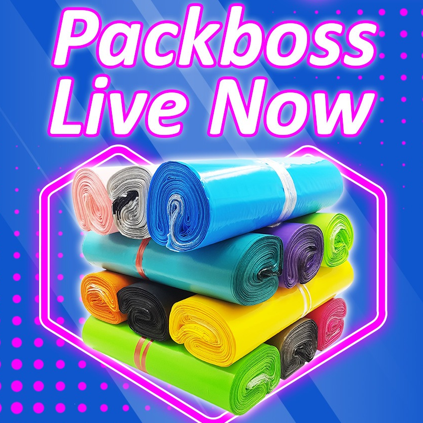 

[SPECIAL LIVE] POLYMAILER PACKBOSS TEBAL *MATTE SEMI PREMIUM* ISI ±100 LEMBAR *HARGA JOSS LIVE*