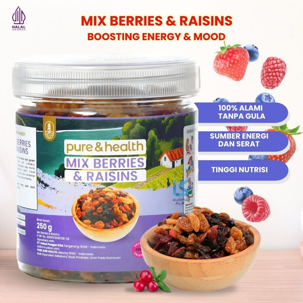 

Mix Berries and Raisins Pure and Health Kismis Cranberry Goji Berry