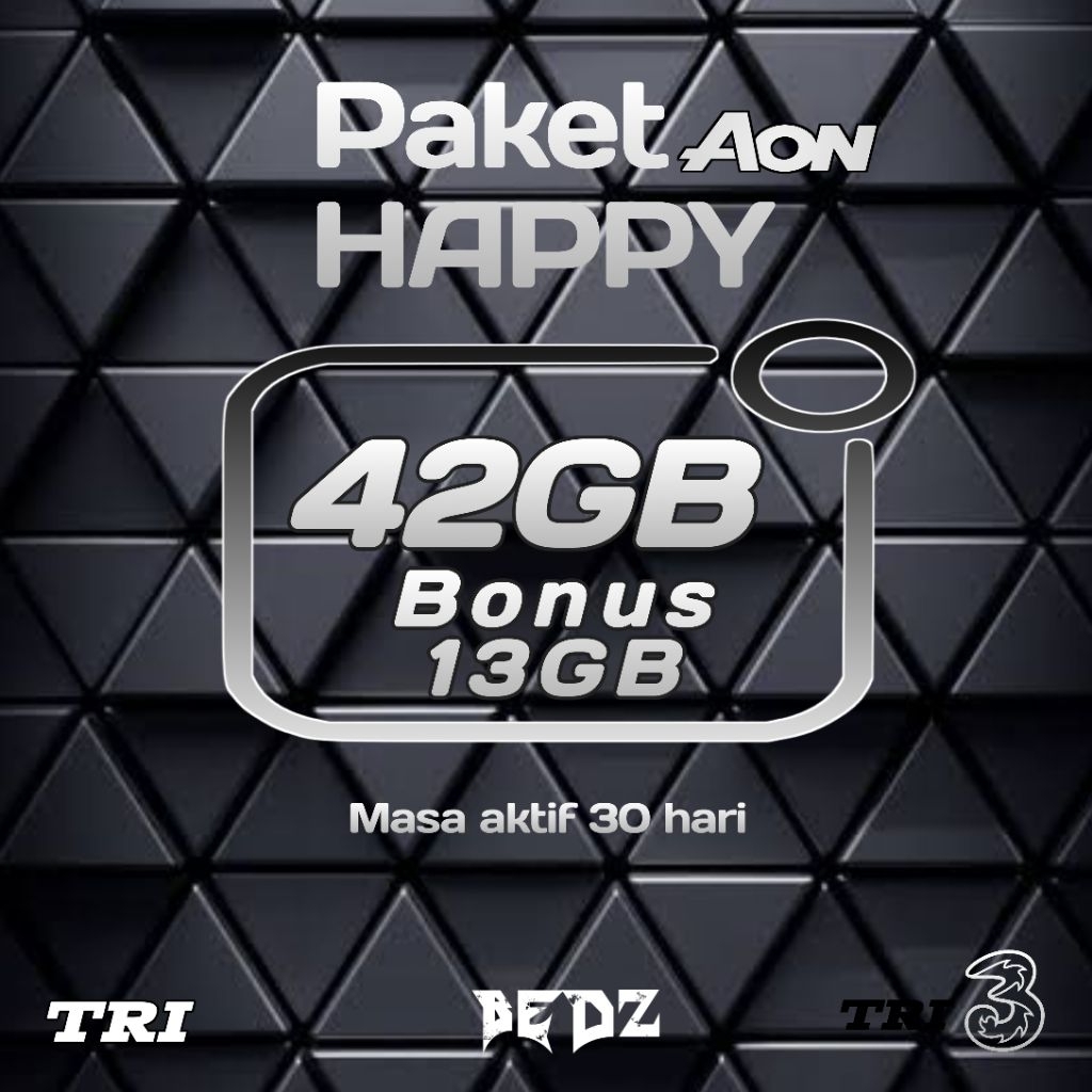 Paket Kuota tri 42 GB bonus 13GB PROMO
