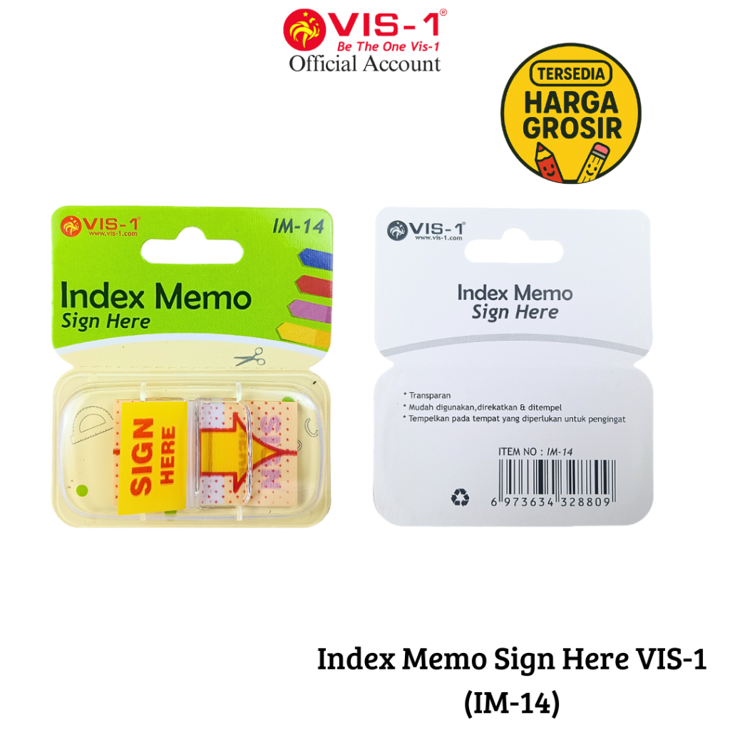 

VIS-1 - Index Memo Aestetic IM-14 / Post It Sign Here / Penanda Kertas