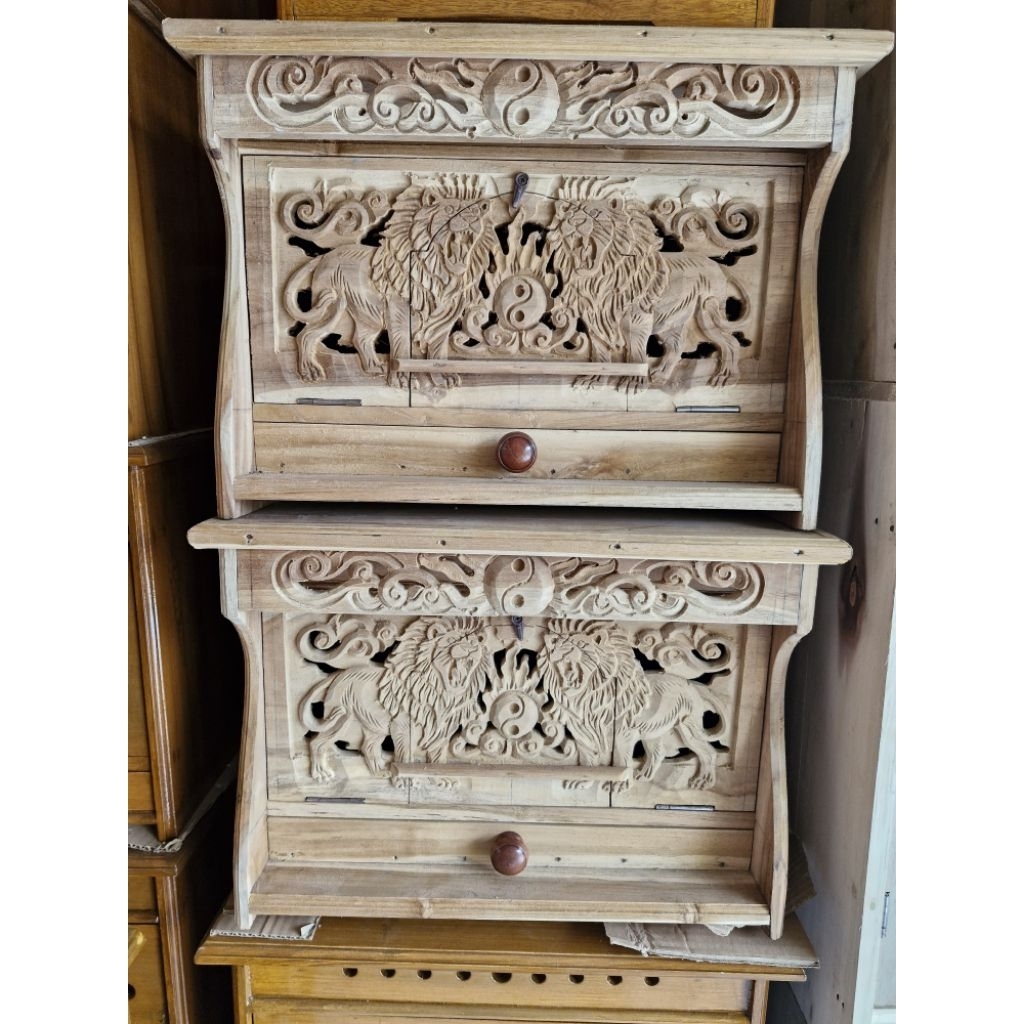 Gupon dupon kandang merpati mentahan bahan full jati ukir gambar singa model gupon lengkung pinggir