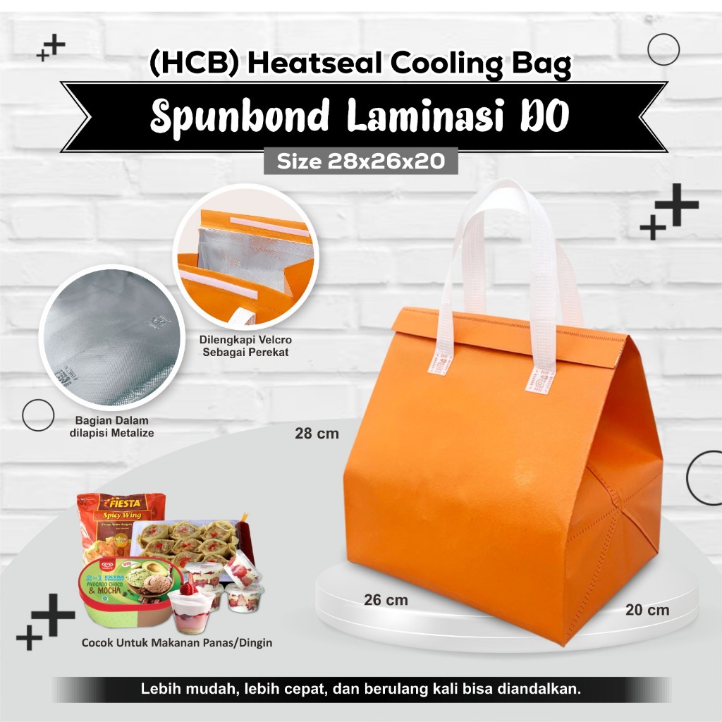 

ALTHEA Cooling Bag Tas Bekal Thermal Tas Bekal Anti Air HCB Polos Tas Packaging Thermal 28x26x20