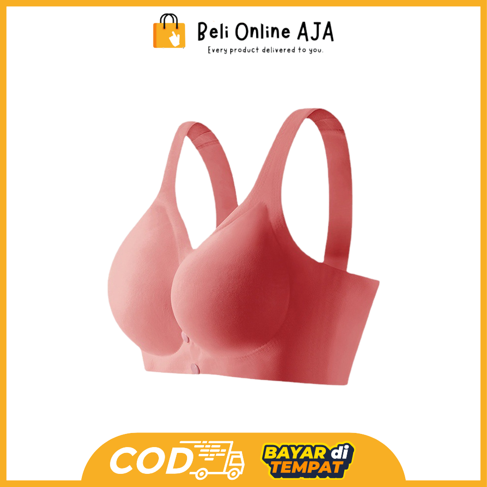 BOA  BRA522 Bra Sport Tanpa Kawat Kancing Depan Bahan Lembut BH Kehamilan Menyusui Sportbra Olahraga