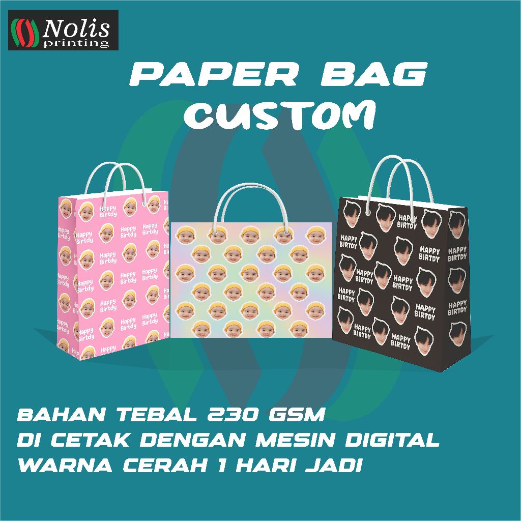 

KADO Ulang TAHUN Paperbag Custom Wajah Foto Sendiri Paperbag Hadiah Ulang TAHUN