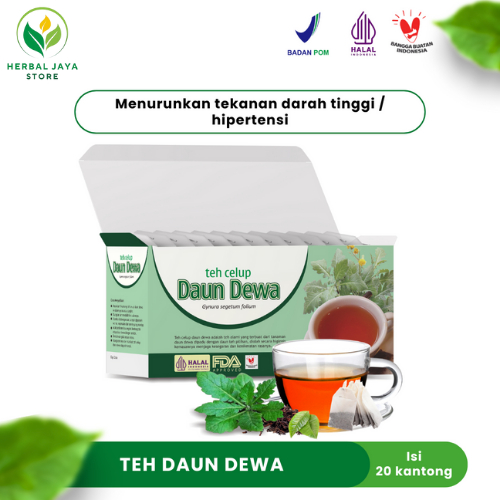 

Teh Celup Daun Dewa Tazakka 20 Kantong Tea Bag Minuman Kesehatan Herbal Pelancar Darah