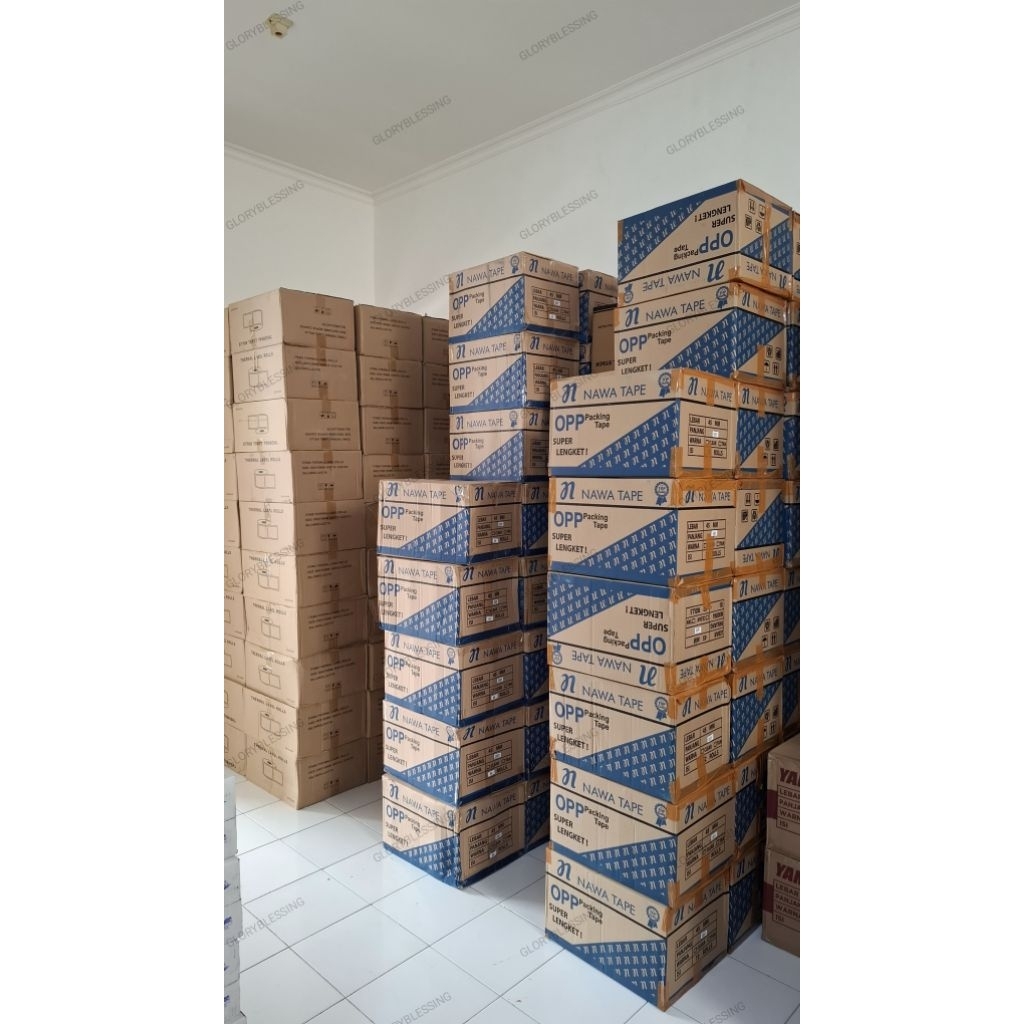 

Lakban Nawa OPP Bening 48mm x 100yard 1 dus isi 72 roll