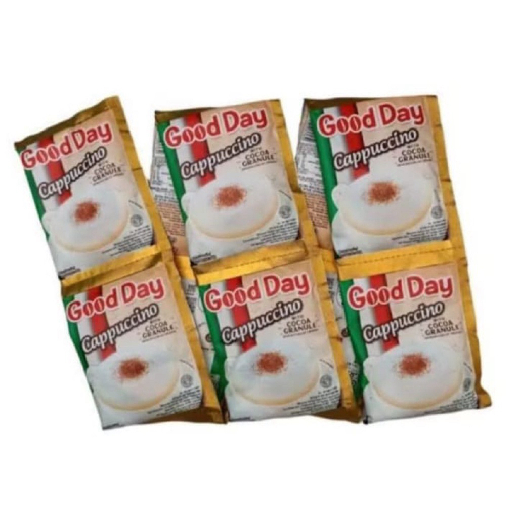 

Kopi Good Day Cappucino 1 Renceng Isi ( 10 Pcs )