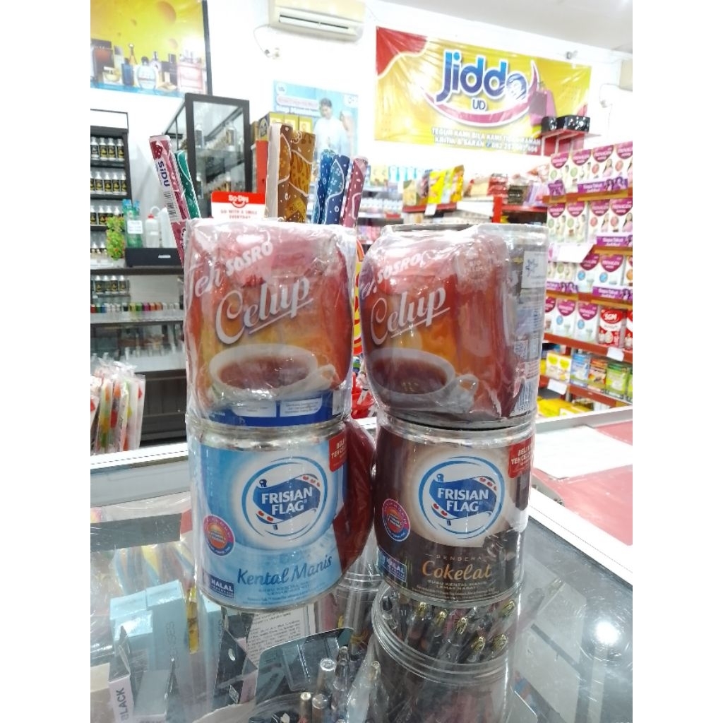 

Frisian Flag susu kental manis kaleng 370g (Free 1 shaset teh celup sosro)