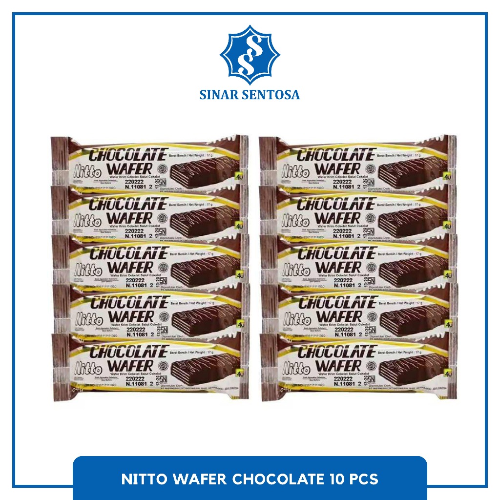 

Nitto Wafer Cokelat 10 Pcs | Wafer Renyah Rasa Cokelat Lezat | Snack Hemat Isi Banyak